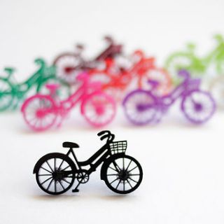 bicycle brooch. laser cut acrylic by rock cakes