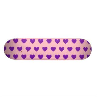 Pink and Purple Heart Pattern Skate Board