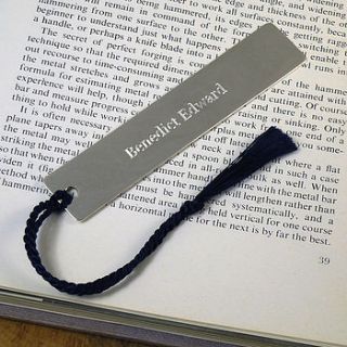 personalised silver bookmark with tassel by hersey silversmiths