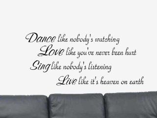 Dance Like Nobody's WatchingVinyl Wall Art Decal Sticker Home Decor   Positive Quotes Wall Decal