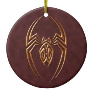 Golden Brown Iron Spider Christmas Ornaments