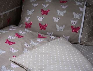 printed butterfly cot bed duvet set by union jack and jill