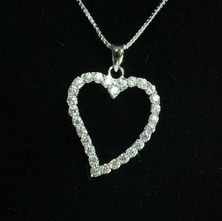 silver and 28 diamante heart necklace by diamond affair