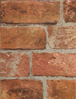 Wallpaper Rust Tuscan Brick Thick Cushion Textured Vinyl, Looks Real Up!    