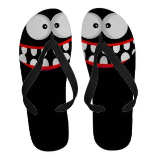 funny silly ugly happy smiley cartoon face flip flops