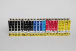 20x Premium Tintenpatronen kompatibel fr Epson Stylus SX 205, SX 210, SX 215, SX 218, SX 400.   8x BK, 4x Cy, 4x Ma, 4x Ye   Lstg: 18ml: Bürobedarf & Schreibwaren