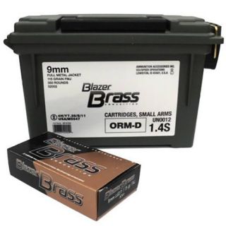 CCI Blazer Brass Ammo Can 9MM Luger 115 gr. FMJ 350 Rounds 724667