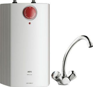 AEG 222168 Huz 5 KO DropStop A offener Warmwasser Kleinspeicher mit Armatur 5 Liter, 2 kW, 230 V, wei: Baumarkt