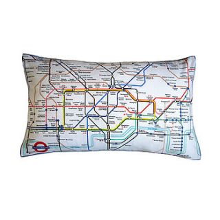london underground tube map cushion by hunted and stuffed