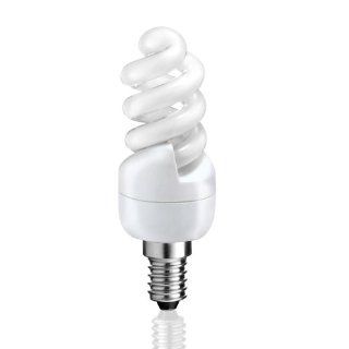 E14 Energiesparlampe in kompakter Spiralform von parlat (warm wei, 230 Volt AC, super mini, Ersatz fr 47 Watt Glhlampe, Leuchtmittel, ESL, Kompaktleuchtstofflampe, 230V): Beleuchtung