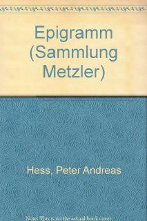 Sammlung Metzler, Bd. 248: Epigramm: Peter He: Bücher