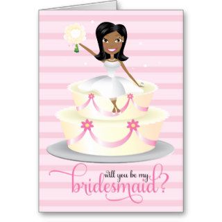 311 Will You Be My Bridesmaid African American Greeting Card