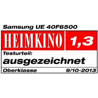 Samsung UE40F6500 101 cm (40 Zoll) 3D LED Backlight Fernseher, EEK A (Full HD, 400Hz CMR, DVB T/C/S2, CI+, WLAN, Smart TV, HbbTV, Sprachsteuerung) schwarz: Heimkino, TV & Video