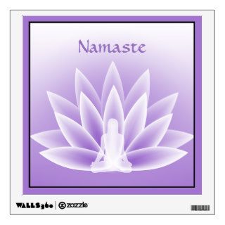 Namaste Yoga Lotus Woman Flower Violet Wall Decal