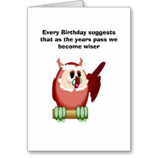 Wise Owl Birthday Greeting Cards