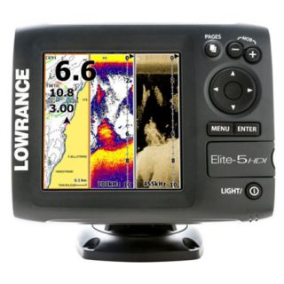 Lowrance Elite 5 HDI 50/200 Dual Frequency Fishfinder/Chartplotter w/Base Maps 756388