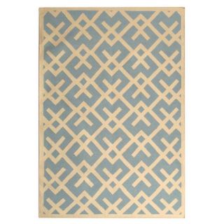 Safavieh Handwoven Moroccan Dhurrie Light Blue/ Ivory Geometric Wool Rug (3 X 5)