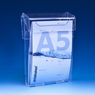 VITAdisplays Wetterfeste Prospektbox fr das DIN A5 Format mit Deckel fr den Aussenbereich, Transparent (CP 260): Bürobedarf & Schreibwaren
