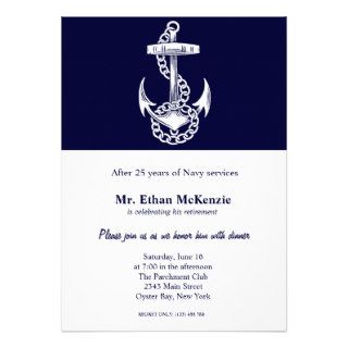 Navy Retirement Custom Invites