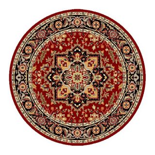 Lyndhurst Collection Red/black Area Rug (5 3 Round)