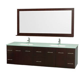 Wyndham Collection Centra Espresso/ Green Glass 80 inch Double Bathroom Vanity Set Brown Size Double Vanities