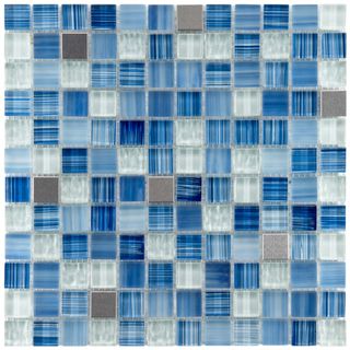 Somertile Reflections Square Alpine Glass/ Metal Mosaic Tiles (pack Of 10)
