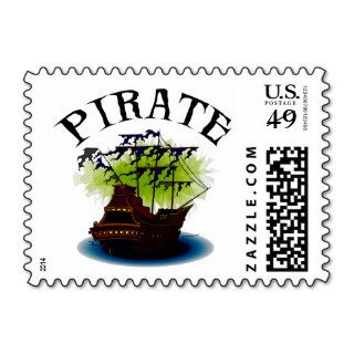 Pirate Ghost Ship Postage Stamps