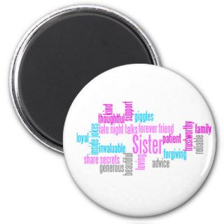 Sister Word Cloud Magnet