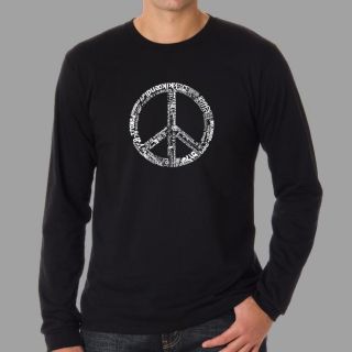 Los Angeles Pop Art Los Angeles Pop Art Mens Black Peace Symbol T shirt Black Size S