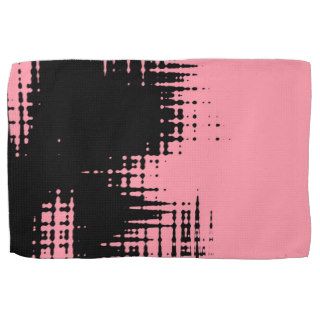 Pink & Black Modern Geometric Design   Template Hand Towels