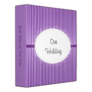 Purple Stripey Pattern Wedding Binders