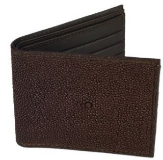 Stingray Leather Bifold Wallet, ID Holder, Brown w/Brown Leather Interior at  Mens Clothing store: