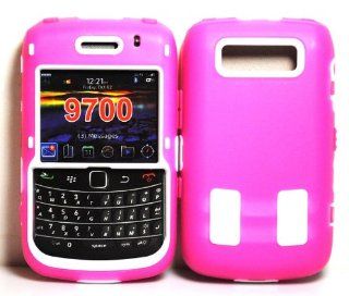 Pink Two Tone Hard Protective Case with Rubberized Silicone Cover Skin for Blackberry Bold 2 9700 Onyx: Cell Phones & Accessories
