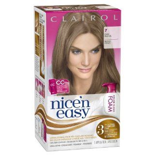 Clairol Nice 'n Easy Foam Hair Color 7 Dark Blonde 1 Kit (packaging may vary)  Chemical Hair Dyes  Beauty
