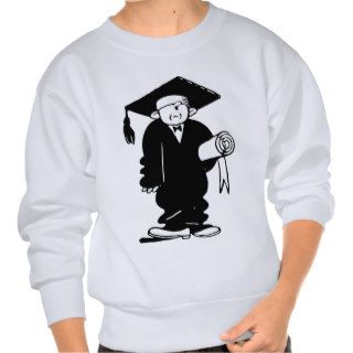 Retro Vintage Black & White Funny Graduation Boy Pull Over Sweatshirt