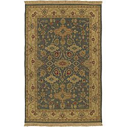 Hand knotted Green Wool Sangli Rug (4 X 6)