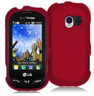 Red Rubberized Hard Case Cover for Verizon LG Extravert VN271 Cell Phones & Accessories
