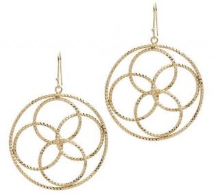 Diamond Cut Multi Circle Dangle Earrings 14K Gold —