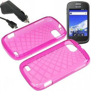 AM TPU Sleeve Crystal Gel Cover Skin Case for SprintZTE Fury N850 + Car Charger Pink Checker: Cell Phones & Accessories