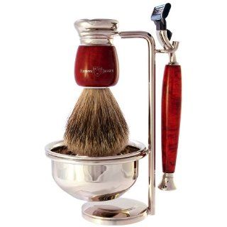 EDWIN Jagger BRIAR Wood 4pc Shaving Set  #S281M214B: Health & Personal Care