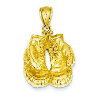 14K Gold Boxing Gloves Charm Boxer Sports Pendant: Jewelry