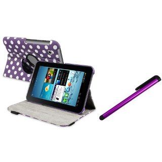 eForCity Purple/ White Polka Dot Leather Case With Stand + FREE Purple Stylus compatible with SAMSUNG Galaxy Tab 2 7 inch/ P3100/ P3110/ P3113 Computers & Accessories