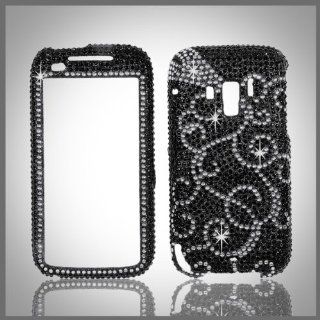 Silver Swirl on Black "Cristalina" crystal bling case cover for HTC Touch Pro 2 CDMA (Verizon) Cell Phones & Accessories