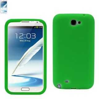 Reiko SLC10 SAMN7100GR Designer Compact and Durable Silicone Protective Case for Samsung Galaxy Note 2   1 Pack   Retail Packaging   Green: Cell Phones & Accessories