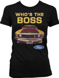 Who's The Boss Ford Mustang BOSS 302 Juniors T shirt, Officially Licensed Ford Mustang Design Juniors Shirt: Clothing
