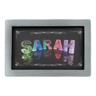 Sarah    The Name Sarah in 3D Lights (Photograph) Belt Buckle