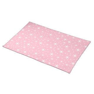 Pink and White Star Pattern. Placemat