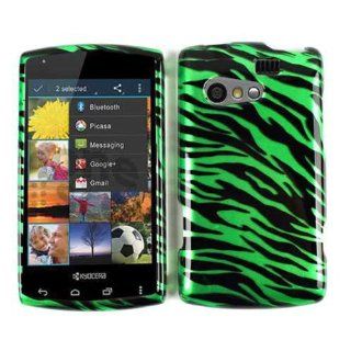 ACCESSORY HARD SNAP ON CASE COVER FOR KYOCERA RISE C5155 GLOSS GREEN BLACK ZEBRA Cell Phones & Accessories