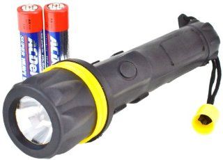 ACDelco AC303 Industrial Flashlight with 2AA Heavy Duty Batteries, Black   Basic Handheld Flashlights  