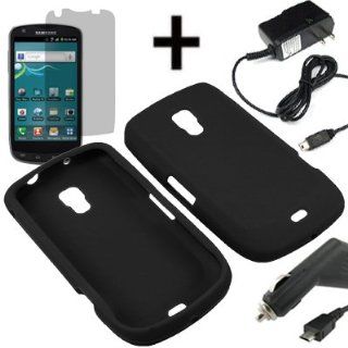 BC Silicone Sleeve Gel Cover Skin Case for U.S. Cellular Samsung Galaxy S Aviator R930 + LCD + Car + Home Charger  Black Cell Phones & Accessories